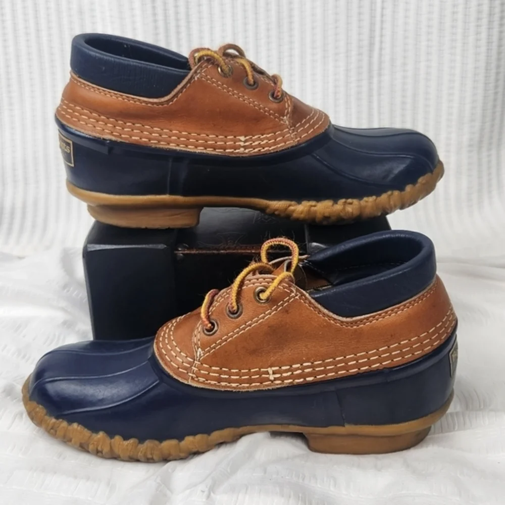 Vintage LL Bean ORIGINAL “Bean‎ Boots” Women's Sz 7 Leather Rubber Ankle Booties